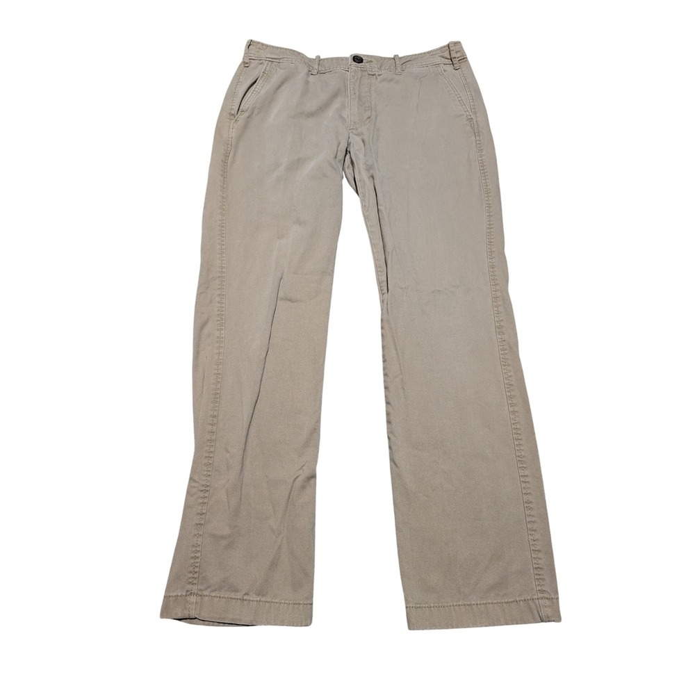 Abercrombie & Fitch Pants Mens 32x32 Tan Chino Straight Leg Cotton Khaki Work